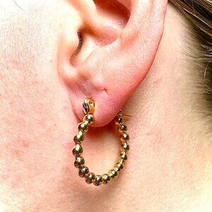 15mm Gold Plated Stainless Steel Hoop Earrings Women’s Dainty Jewelry